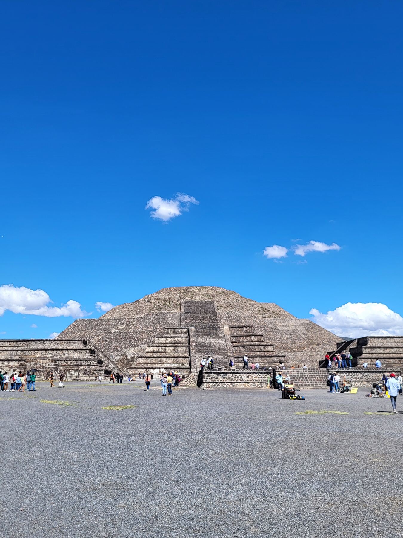 Tourists climbing the Pyramid of the Sun at Teotihuacán